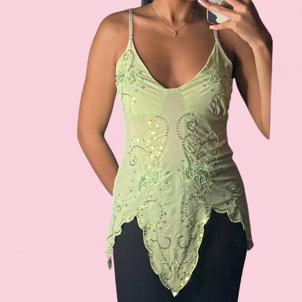 Euro Sequin Mesh Top - Picture 3 of 5